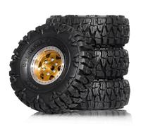 Ujjdwiurgh Jims de Roues à Perles Métalliques de 60 mm avec Pneus en Caoutchouc pour 1/24 RC Crawler Car FMS FCX24M TRX4M SCX24 Accessoires