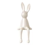 Ujjdwiurgh Jolie statue de lapin assis à longues oreilles - Décoration de chambre pour bureau, bibliothèque, cadeau pour amis - Blanc
