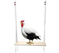 Ujjdwiurgh Jouet de Balançoire de Poulet, Jouet de Balançoire, Jouet de Poulet pour Grand Poulailler, Jouet D'Enrichissement de Poulet pour Poules et Coqs, Accessoires de Poulailler en Bois