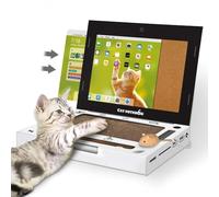 Ujjdwiurgh Jouet interactif pour chat pour chat - Jouet d'ordinateur portable avec souris en carton - Centre d'activité interactif