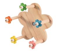 Ujjdwiurgh Jouet pour Perchoir Rotatif, Jouet à Roue pour Perroquets en Bois avec Perchoirs, Accessoires de Cage à Oiseaux Suspendus