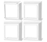 Ujjdwiurgh Jupe de Poteau en Vinyle Pouces-Garniture Couverture Base Poteau Blanche pour Poteaux en Bois et en Vinyle, Colonne de Terrasse et de Porche, Rampes D'Escalier-Ensemble de 4