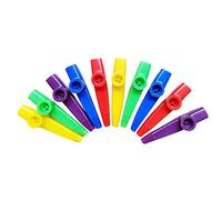 Ujjdwiurgh Kazoos Instruments de musique en plastique avec diaphragmes de flûte pour cadeau, prix et cadeaux de fête, 5 couleurs (10 pièces)