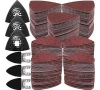 Ujjdwiurgh Kit complet de 246 patins de ponçage oscillants avec triangle et coussinets de doigts, comprend 240 feuilles de papier de verre