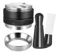 Ujjdwiurgh Kit d'accessoires Espresso 51 mm, distributeur de café et niveleur de tamper, outil WDT et entonnoir doseur