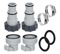 Ujjdwiurgh Kit d'adaptateur de tuyau de piscine, 2 types de connecteur de tuyau de pompe de piscine pour tuyaux de 3,8 et 3,2 cm pour pièces de rechange pour piscine hors sol