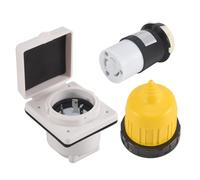 Ujjdwiurgh Kit D'Alimentation de Quai de Sortie D'Entrée de Courant RV 30 A avec Protecteur de Cordon de Démarrage 125 V NEMA L5-30P L5-30R Mâle Connecteur
