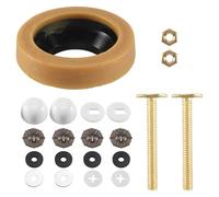 Ujjdwiurgh Kit D'Anneau Cire Toilette pour Toilettes à Sortie Plancher Nouvelle Installation ou Remise en Place Comprenant des Boulons Placard,Des Capuchons Boulons,Une Bride et des Rondelles