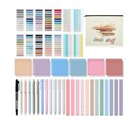 Ujjdwiurgh Kit d'annotation de livre, trousse à crayons, 300 feuilles de notes adhésives transparentes, pour les amateurs de livres, cadeau pour les amateurs de livres, Annotateur, fabrication soignée