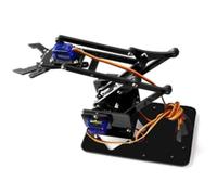 Ujjdwiurgh Kit d'apprentissage de pièces de bricolage robotique en acrylique avec bras mécanique à griffe unique avec servo
