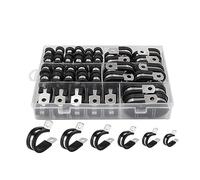 Ujjdwiurgh Kit D'Assortiment de 52 Serre-Câbles en Acier Inoxydable en 6 Tailles 1/4" 5/16" 3/8" 1/2" 5/8" 3/4"