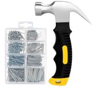 Ujjdwiurgh Kit D'Assortiment de 601 Clous et Marteau, Clous pour Accrocher des Tableaux, Clous pour Murs, Clous pour Accrocher des Tableaux