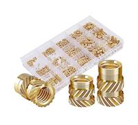 Ujjdwiurgh Kit D'Assortiment D'Écrous Moletés Métriques D'Inserts Filetés de 350 Pièces Insert Chauffant en Laiton