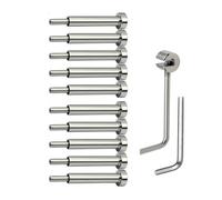 Ujjdwiurgh Kit de 10 Paires de Garde-Corps à Câble de 4 X 4 Po, Récepteur de 1/8 Po et Extrémité de Goujon à Sertir pour Poteaux en Bois/Métal de 2 X 2 Po, 4 X 4 Po