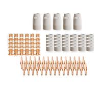 Ujjdwiurgh Kit de 100 Embouts, Électrodes et Buses de Rechange pour Torche de Coupe au Plasma PT31 CUT40 50 55, Comprenant les Pièces Consommables pour le Plasma.
