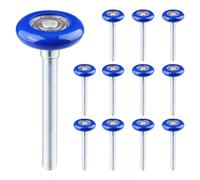 Ujjdwiurgh Kit de 12 Rouleaux de Porte de Garage Scellés en Nylon de 1,8 Pouce, Silencieux, Durables et à Haute Capacité de Charge, avec de Roulements à Haute Performance, Couleur Bleue