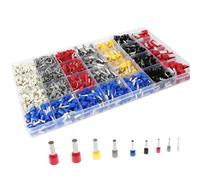 Ujjdwiurgh Kit de 1400 PCS de Connecteurs de Manchon de Câble 22-8 Jauge Premium Cuivre Manchon Bornes Comme Montré Nylon Isolé Broches Connecteurs D'Extrémité de Corde