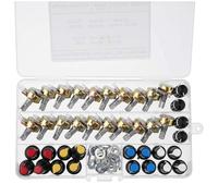 Ujjdwiurgh Kit de 20PCS de Potentiomètres avec Boutons B5K 10K 20K 50K 100K Simple Arbre 15MM Interrupteur de Potentiomètre