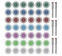 Ujjdwiurgh Kit de 42 disques à poils radiaux pour outil rotatif, tige de 0,3 cm, brosse abrasive à grain mixte, tampon de polissage