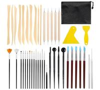 Ujjdwiurgh Kit de 44 Outils de Poterie en Argile, Accessoires de Remplacement pour Modelage, Ensemble pour Artiste Bricoleur, Céramique, Artisanat, Gaufrage et Modelage