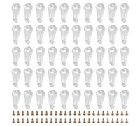 Ujjdwiurgh Kit de 50 Paires de Clips de Retenue de Verre Clips de Verre D'Armoire Clips de Portes en Plastique de 4 Mm avec Vis pour Fixer les Portes D'Armoires en Verre
