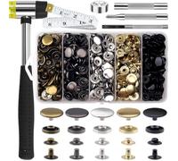 Ujjdwiurgh Kit de 506 boutons-pression en cuir de 15 mm, pour vêtements, vestes, bracelets, sacs