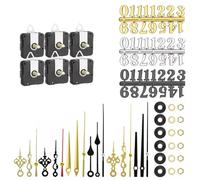 Ujjdwiurgh Kit de 6 Mécanismes D'Horloge Murale à Quartz de 22 mm avec 8 Paires Différentes D'Aiguilles et 6 Chiffres D'Horloge