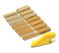 Ujjdwiurgh Kit de 70 Papiers pour Ponceuse, Bloc de PonçAge Manuel 3,5 X 1 Po pour Alumine à Crochet et Boucle Sec et Humide Papier Abrasif Grain 80 à 600 pour Travaux Manuels en Bois