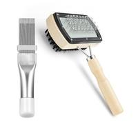 Ujjdwiurgh Kit de brosse de nettoyage pour climatiseur, nettoyeur de bobine CVC avec brosse double face et peigne en métal pour radiateur