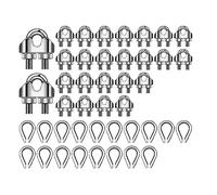 Ujjdwiurgh Kit de Câble Métallique 50 PCS M3 Serre-Câble Métallique et Cosses en Acier Inoxydable M3 Argent 1/8 Pouces pour Gréement de Câble Métallique