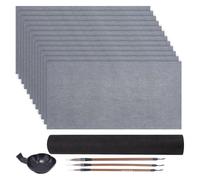 Ujjdwiurgh Kit de Calligraphie, Ensemble de Chiffons D'Écriture à L'Eau, 12 Feuilles de Papier à Écrire à L'Eau, 3 Tailles de Pinceaux, 1 Bac à Eau pour la Peinture