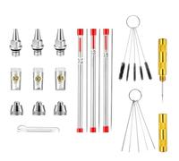 Ujjdwiurgh Kit de Capuchon de Buse D'Aiguille de Buse D'Aérographe Pièces de Rechange D'Aérographe pour Accessoires D'Outils de Nettoyage de Pulvérisateur D'Aérographe