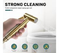 Ujjdwiurgh Kit de de Bidet de Toilette de Salle de PulvéRisateur de Bidet Mural en Or Brossé avec Vanne D'ArrêT