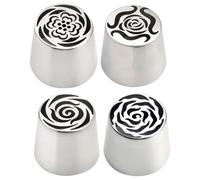 Ujjdwiurgh Kit de Décoration de Gâteaux avec des Roses en Crème au Beurre, Outils en Acier Inoxydable Extra Large pour Douilles à Glaçage.