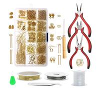 Ujjdwiurgh Kit de fabrication de bijoux pour bracelet et collier - Pince à outils - Ensemble de bijoux commencé - Kit de fabrication de bracelets et boucles d'oreilles