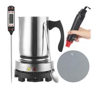 Ujjdwiurgh Kit de Fabrication de Bougies, pour Débutants, Pichet Verseur de 900 Ml, Thermique, Thermomètre, Fabrication de Bougies Durables, Installation Facile, Prise Ue