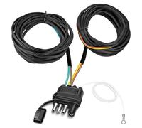 Ujjdwiurgh Kit de Faisceau de Câbles pour Remorque de 26 Pieds, Faisceau de Câbles pour Remorque à 4 Broches et 5 Fils, Faisceau de Câbles pour Remorque de Bateau, Connecteur de Remorque Plat