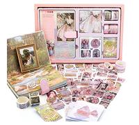 Ujjdwiurgh Kit de journal esthétique pour scrapbooking, peinture à l'huile vintage B6, fournitures de scrapbooking, décalcomanies artistiques, B