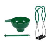 Ujjdwiurgh Kit de mise en conserve - Entonnoir à large ouverture - Pour bocaux de conserve - Outils de cuisine anti-brûlure (3 pièces, vert)