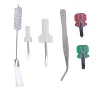 Ujjdwiurgh Kit de nettoyage de machine à coudre 6 pièces comprenant une pince à épiler, une brosse à peluches à double tête, un tournevis, pour outils de couture