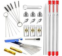 Ujjdwiurgh Kit de nettoyage pour aérographe en métal 0,2/0,3/0,5 mm