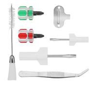 Ujjdwiurgh Kit de nettoyage pour machine à coudre 7 pièces - Pince à épiler - Brosse à peluches à double tête - Fournitures de couture - Outils de réparation