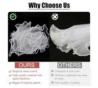 Ujjdwiurgh Kit de Papier D'Emballage de Fleurs Blanches, de Dentelle Perlée de 4,37 Mètres pour Bouquets, Tulle Ondulé avec Rubans et Papillons 3D