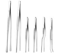 Ujjdwiurgh Kit de Pinces à Épiler 6 Pièces, Pinces Alimentaires en Acier Inoxydable avec Pointes Dentelées de Précision, pour les Tâches de Cuisine et de Pâtisserie