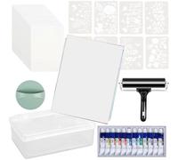 Ujjdwiurgh Kit de plaques d'impression gel réutilisables de 20,3 x 25,4 cm, facile à nettoyer, outil de gravure pour la fabrication de cartes d'art, le scrapbooking