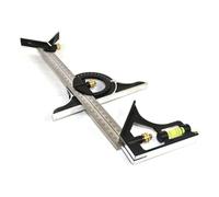 Ujjdwiurgh Kit de règle carrée 300 mm (300 mm) réglable avec combinaison d'ingénieurs avec niveau à bulle