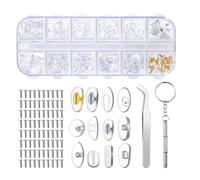 Ujjdwiurgh Kit de remplacement de plaquettes de nez à visser en silicone souple semblable à de la gelée et à la chambre à air
