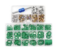 Ujjdwiurgh Kit de Réparation de Climatisation de Voiture, Kit de 270 Joints Toriques + Assortiment de 40 Noyaux de Valve de Climatisation avec Outil de Démontage