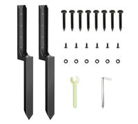 Ujjdwiurgh Kit de Réparation de Clôture 2X Piquets de Support de Clôture en Métal Épais Piquet de Sol Solide Stabilisateur de Poteau à Fixation pour Réparation Inclinée