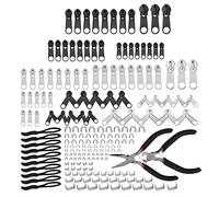 Ujjdwiurgh Kit de réparation de fermeture éclair de rechange avec pince à installer et ampli ; rallonges de bagages
